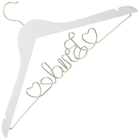 Garneck Bridal Hanger Wedding Hanger Nonslip Hangers Wire Hangers Bride Wedding Hangers Wedding Clothes Hanger Wood, Iron Dress Rack Bridegroom Clothing Bride Hanger for Wedding Dress