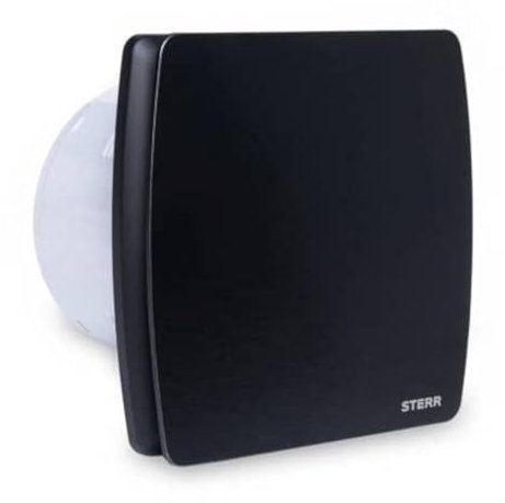 STERR Modern Bathroom Fan - 150 mm, Black with Check Valve - Silent Operation