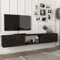 [en.casa] Fernsehschrank Paltamo Fernsehtisch mit 3 Fächern Lowboard 180x31x29,5cm hängend TV-Board Eiche, schwarz