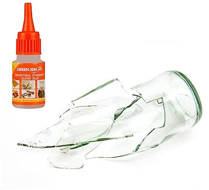 PNJB, Super Glue High Strength Green Jem Strong Bottles Cyanoacrylate 20G, Formulation Super Fast Bonding - Ideal for Vertical Surfaces (3 Pcs)