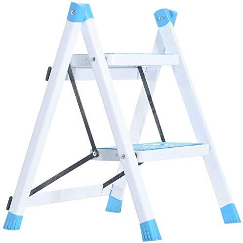 Outdoor Home Dual-Purpose Tritthocker, Leiter Zweistufige Sicherheitsleiter, Farbe Einseitige Leiter Küche/Badezimmer Fußschemel Ultraleichte Eisenleiter Kreative Regale Multifunktionsleiter,C (C)