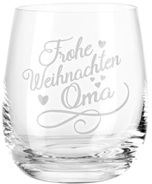 GRAVURZEILE Teelichthalter aus Glas mit Gravur - Frohe Weihnachten für die Eltern und Großeltern - Weihnachtsdeko - Geschenke für Frauen und Männer zu Weihnachten Nikolaus und Wichtel - Oma