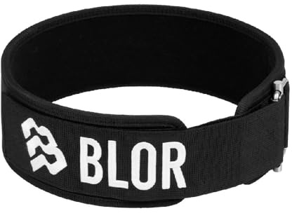 BLOR Regulierender Gürtel Weightlifting und Powerlifting zum Gewichtheben, Lendenwirbelstütze, Uni, ideal für intensives Training, Schnellverschluss (M)