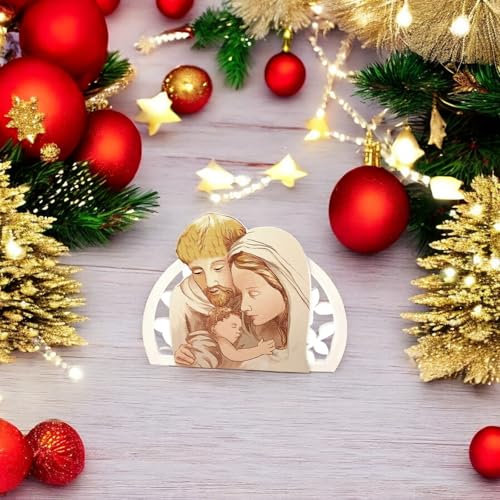 Doni Bomboniere Decoraciones navideñas hogar ofertas icono Sagrada Familia Belén Natividad Navidad casa Idea barato regalo cristianos sagrado Accesorios gadget fiesta familia cristiana
