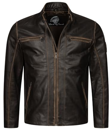 Rock Creek Herren Lederjacke Biker Jacke Echt Leder M53