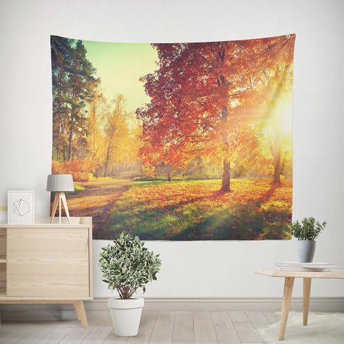 EHOMERY Wandbehang Stoffbild Großes Wandtuch Wald Wandbehang Anime Partyraum Wanddekoration Wohnzimmer Schlafzimmer Wandbehang Dekoration 150x130cm