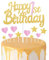 Gold Pink 1st Birthday Cake Topper - Girls' Glitter Heart Stars First Cake Toppers - Personalised Happy Birthday Cake Cupcake Toppers for Baby Party Supplies