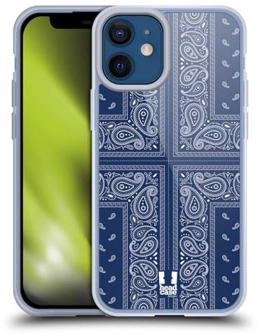 Head Case Designs Kreuz Blau Klassische Paisleymuster Softgelhülle Kompatibel Mit Apple iPhone 12 Mini Und Kompatibel Mit Magsafe Zubehör