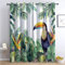 CozyRest Blickdichte Gardinen Tropische Pflanzen und Vögel Verdunkelungsvorhang - Lichtundurchlässige Vorhang mit Ösen für Schlafzimmer Geräuschreduzierung 230 x 117 cm, 2er Set