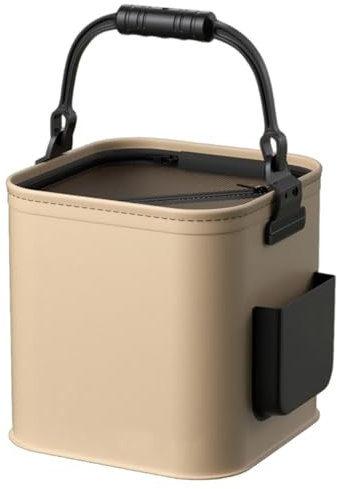 DONGKER Faltbarer Angeleimer, 8L/13L Tragbarer Eva Fischeimer, Fischschutz-Eimer, Multifunktionaler Behälter für Bootsangeln & Spinnfischen