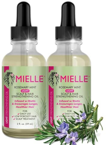 P-Beauty Rosmarinöl & Minzöl Light mit Biotin 2x59ml - für Haarpflege & Kopfhautpflege - Haaröl für Haarwachstum - Ätherisches Öl spendet Feuchtigkeit, stärkt die Haarstruktur, reduziert Haarausfall