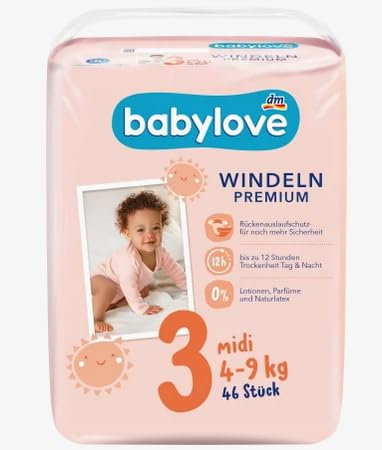 babylove Windeln Premium Gr. 3, Midi 4-9 kg, 46 Stück