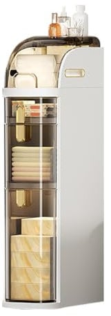 Heikoeco® Mueble Baño Estrecho, Mueble Auxiliar Baño, Armario Baño de Plástico Impermeable con Ruedas, Listo para Usar sin Montaje (de 3 Niveles)