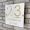 Personalisiertes 3D-Hausnummernschild aus Acryl, weiß und gold, schwebende Zahlen, wetterfeste Beschilderung für Innen- und Außentür, ideal für Haus, Hotel, Wohnung, Geschäft