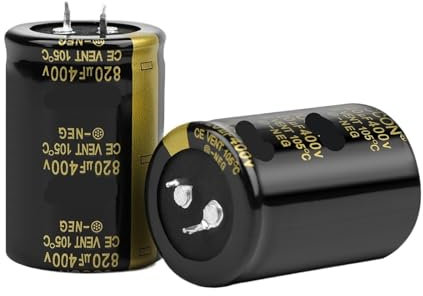 2Pcs 400V Capacitor Amplifier Electrolytic Capacitor 2000Hours 105 ℃ For Filter/Audio/Air Conditioner/HiFi/Power Capacitance IINKUEYK(400V1000UF 35x60)