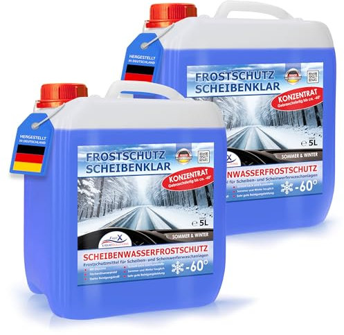FAST X Scheibenfrostschutz/Scheibenwischwasser für Auto/LKW– 5 Liter Kanister– Winter und Sommer – Schutz bis -60°C (2x5 Liter)