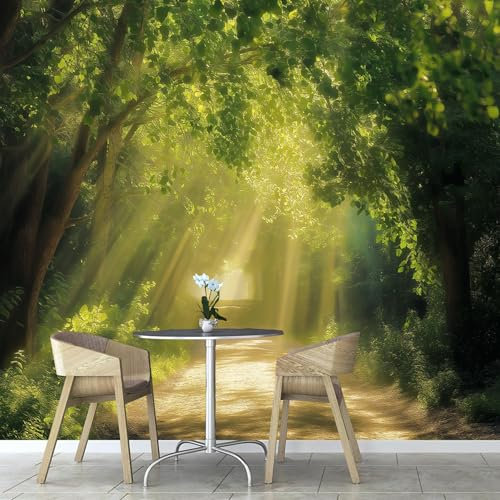 Fotomurale Fotomurali 3d Effetto Foresta Corridoio, 250×175cm Pianta Carta da parati Decorazione da Muro Poster per Camere da Letto, Soggiorni, dei Bambini Carta da Parati