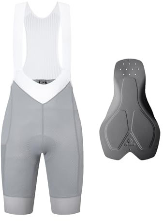 YKYWBIKE Fahrrad-Lätzchen für Damen, gepolsterte Fahrradhose, 6 Stunden, Rennrad, Mountainbike-Shorts, Hellgrau, B, Groß