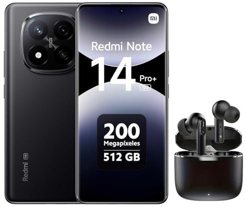 XIAOMI Redmi Note 14 Pro + 5G Enthalten Bluetooth-Headset (schwarz Black, 12 GB RAM, 512 GB Speicher) | Weltpremiere MTK Dimensity 7025 Ultra | 2100 Nits Segmenthellstes 120-Hz-AMOLED