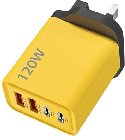 120W USB C Plug 4-Port Charger Plugs Fast Charging Travel Plug Adapter with 2 usb and 2 PD Port Wall Charging Head Universal Power Charging Compatible with Most Electronic Products