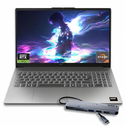 Lenovo LOQ 15 AI Gaming Laptop with Copilot, 15.6 FHD 144Hz, AMD Ryzen 7 7435HS, NVIDIA GeForce RTX 4070, 64GB DDR5 RAM, 1TB SSD, Backlit KB, Bundle with PCO Notebook Folding Radiator, Laptop Cooler