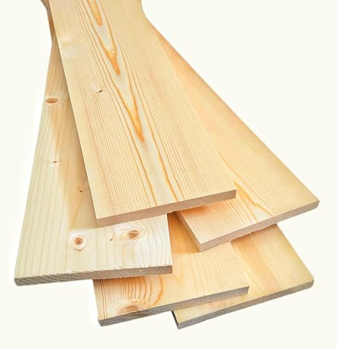Solid Pine Boards, 18mm Thick, 190mm Wide, 45-140cm Length, Planed Square Edge (5, 1400mm)