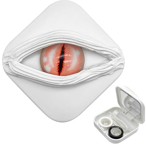 Contact Lens Cases (Empty) Spooky & Stylish Halloween Style Contact Lens Storage Holder Leakproof Daily Contact Case Halloween Dragon Eye Contact Lens Case Set Pink