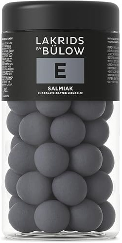 LAKRIDS BY BÜLOW - E - Salmiak - Dänische Gourmet Lakritz-Kugeln - Salmiak Lakritzkern umhüllt von Weißer Schokolade und einer knusprigen Zuckerhülle