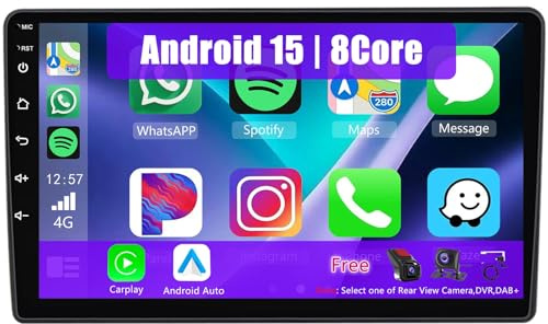 Eouyt Android Autoradio pour Renault Sandero Dacia Duster/Captur/Lada/Xray, 9 Pouces Poste Radio Voiture avec CarPlay Android Auto GPS WiFi Bluetooth Caméra(8Core(8+256GB))