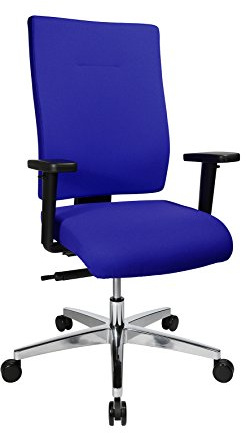Topstar Profistar 15 Bürostuhl, Schreibtischstuhl, inkl. Armlehnen H1, Stoff, 56 x 67 x 109 cm, royalblau | Made in Germany | Ergonomisch | Drehstuhl, Schreibtischstuhl | höhenverstellbar | Geprüfte Sicherheit nach GS-Intertek