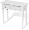 Tidyard Konsolentisch Sideboard Konsole Holztisch MDF + Kiefernholz Beistelltisch mit 2 Schubladen 79 x 30 x 74 cm Weiß