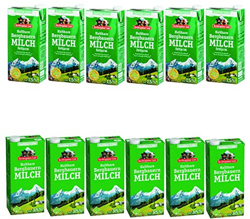 Berchtesgadener Land H-Milch Mix 6x 1,5% Fett 1l und 6x 3,5% Fett 1l