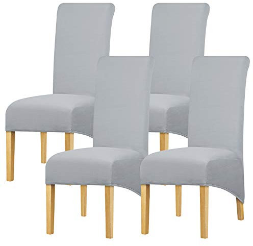YZFZP Stuhlhusse, elastisch, groß, Dunkelgrau, 3 Stück, 4 Stück - grau - Lot de 4 pièces