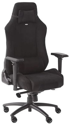 X-Rocker Messina Gaming Chair, Computer Chair with Headrest and Lumbar Support, Height Adjustable Office with Swivel Seat, Padded Chenille Fabric & Adjustable Ergonomics - BLACK