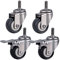 Gewinde M8 / M10 / M12 Lenkrollen für Möbel 1,5/ 2 (50 mm) Edelstahl 304 Halterung Schwerlastrollen 300kg Leise PU mit Bremse kleine Rollen für Tisch Schreibtisch Wagen Kinderbett 4 Stück