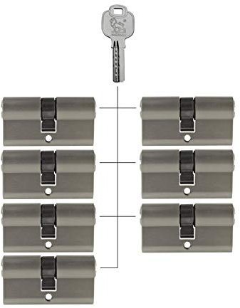 7x Profilzylinder 60 mm 30/30 gleichschließend Not- und Gefahrenfunktion inkl. 35 Schlüssel