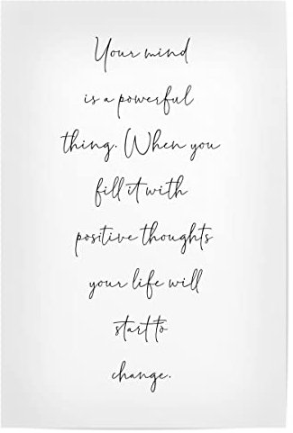 artboxONE Poster 45x30 cm Prints & Kunstdrucke Typografie Powerful Mind - Bild Mind Gedanken handlettering