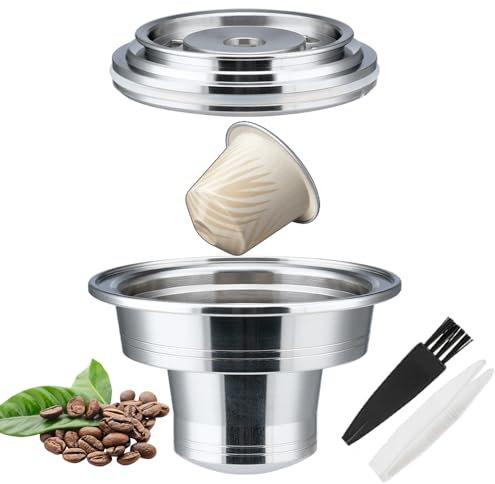 Adaptateur de dosettes de café réutilisable en acier inoxydable pour dosettes de café expresso, compatible avec machine Nepresso Vertuo ENV135 GCA1