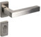 Gedotec Maniglia per porta OVAL set di maniglie per porta d'ingresso in acciaio inox a L su rosetta ovale | MAILAND 102 | set di maniglie PZ - cilindro profilo