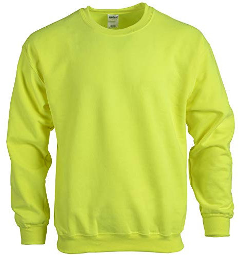Gildan Men's Fleece Crewneck Sweatshirt, Style G18000, Safety Green, XXL