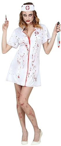W WIDMANN MILANO Party Fashion - Zombie Krankenschwester Kostüm | Mit Kleid und Haube, Horrorkostüm für Halloween, Karneval, Mottopartys
