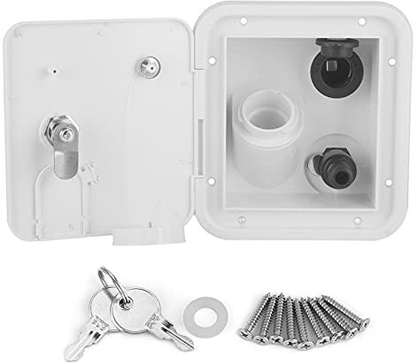 Water Filler Cap, Water Filling Port Caravan Accessories RV Water Fill 6.55x6in/166x152mm with Lock for Traile for Motorhomes