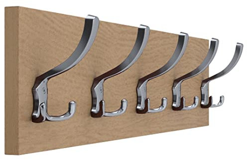 AKKE 15x70 | PICO Garderobenleiste Wandgarderobe Garderobe Wandpaneel Kleiderstange CHROM | EICHE HELL