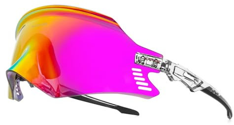 KAPVOE Fahrradbrille Mountainbike Sport Sonnenbrille Radfahren Motorrad BMX Herren Damen Rot klar 13
