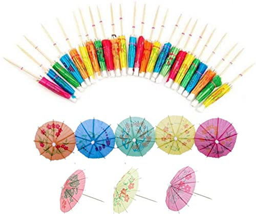 Sombrillas de Cóctel 50 Piezas Paraguas de Papel,Sombrillas Accesorios de Cóctel,Sombrilla Cocktail Toothpicks del Paraguas Bebida Paraguas de cóctel Sombrillas para Fiestas Fiestas Tropicales Playa