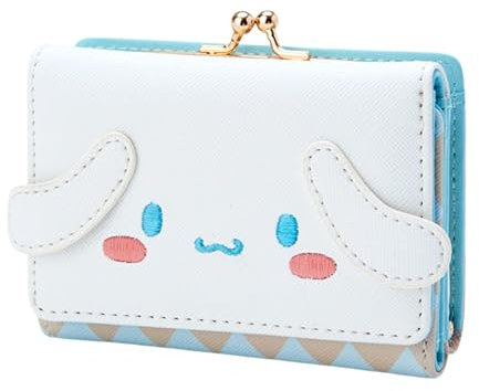 BelugaDesign Cinnamoroll Wallet | Blue White Anime Cinnamon Roll Kawaii Cute Coin Cash Pouch Purse Zipper Teens Girls Kids Women | Adorable Card Holder Clutch Wonderful Small Stuff Sweet Birthday Gift
