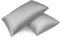 Fittia 2er-Set Satin Kissenbezug Premium Kopfkissenbezug Kissenhülle Haar- und Hautpflege Seidig mit Reißverschluss, Hellgrau, 50x70cm
