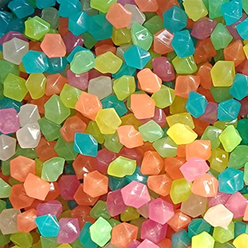 MOCNT 300 Stück Leuchtstein Leuchtende Steine Garten im Dunkeln Leuchten Kieselsteine Leuchtkiesel Floureszierende Steine für Garten Aquarium Dekoration Bunt 14x11mm