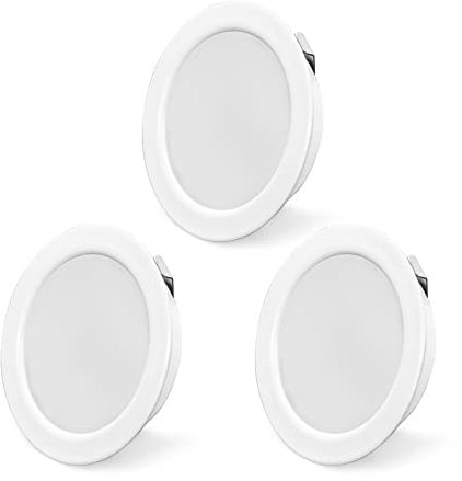 KYOTECH Set de 3 luminaires pour meuble 230V, 3,5W LED IP44 G4 20mm spots encastrables pour meuble plat, 4000K blanc naturel, hotte de cuisine, salle de bain (Blanc)