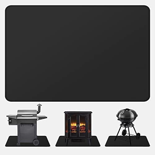 FLASLD Alfombrilla Resistente al Fuego para Chimenea de 76x101 cm, Almohadilla ignífuga para Estufa de leña, Protege el Suelo de chispas y brasas